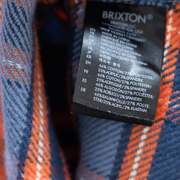 Brixton Bowery Flannel shirt in Slate Blue - Picture 6 of 7